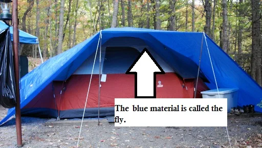 tent with fly captioned